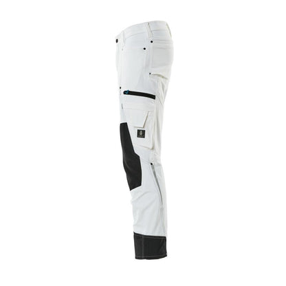 Hose mit Knietaschen, Stretch, leicht Hose, weiss