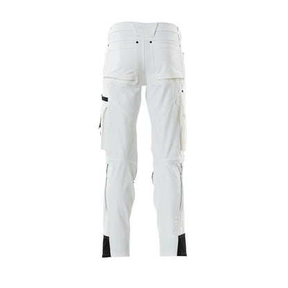 Hose mit Knietaschen, Stretch, leicht Hose, weiss