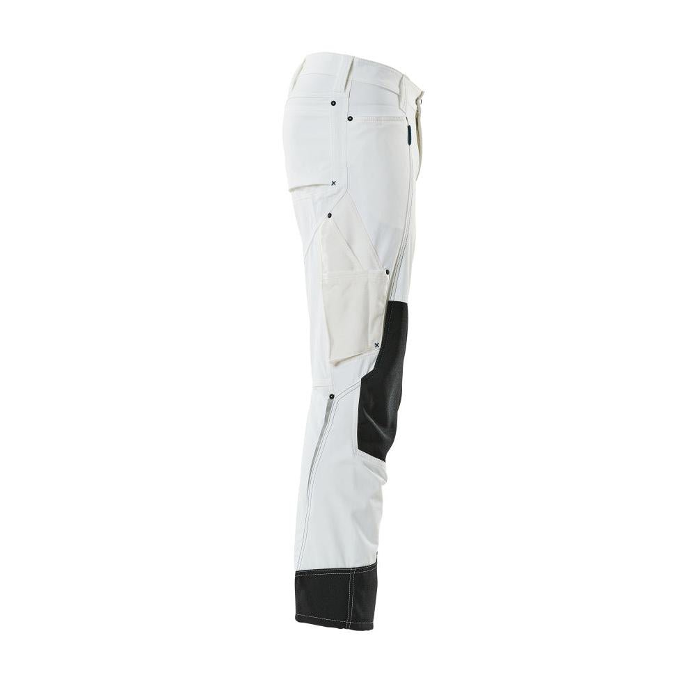 Hose mit Knietaschen, Stretch, leicht Hose, weiss