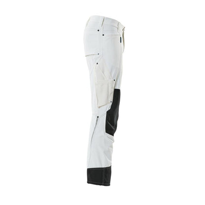 Hose mit Knietaschen, Stretch, leicht Hose, weiss