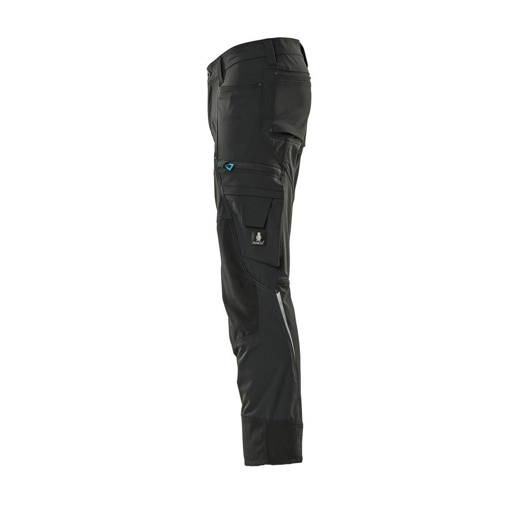 Hose mit Knietaschen, Stretch, leicht Hose, schwarz