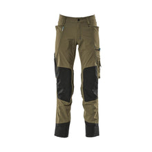 Hose mit Knietaschen, Stretch, leicht Hose, moosgrün