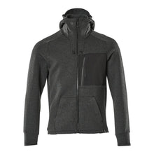 Hooded sweatshirt, zip hooded sweatshirt, black-mottled/black
