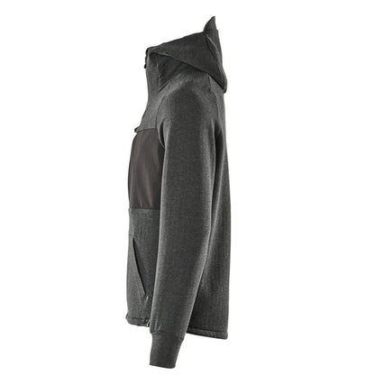 Hooded sweatshirt, zip hooded sweatshirt, black-mottled/black