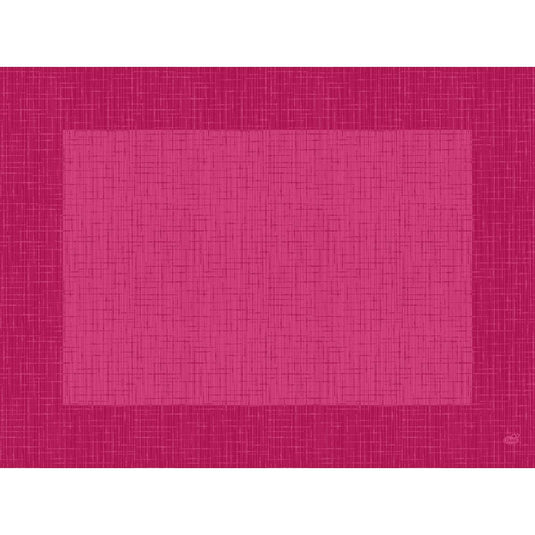 Der Auslaufartikel: Dunicel-Tischsets 30 x 40 cm Linnea fuchsia von Duni GmbH bietet eine rechteckige Matte mit Kreuzschraffurmuster, elegant zentriert auf einem dunkleren rosa Hintergrund für eine stilvolle Tischdekoration. Die Packung enthält 100 Stück.