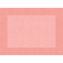 Ein rosafarbenes, schraffiertes Quadrat erinnert an die Dunicel-Tischsets 30 x 40 cm Linnea mellow rose der Duni GmbH - ideal für stilvolle Tischdekoration mit stoffähnlicher Struktur. Packung mit 100 Stück.