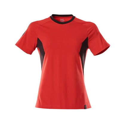 T-Shirt, Damen Damen T-shirt, verkehrsrot/schwarz