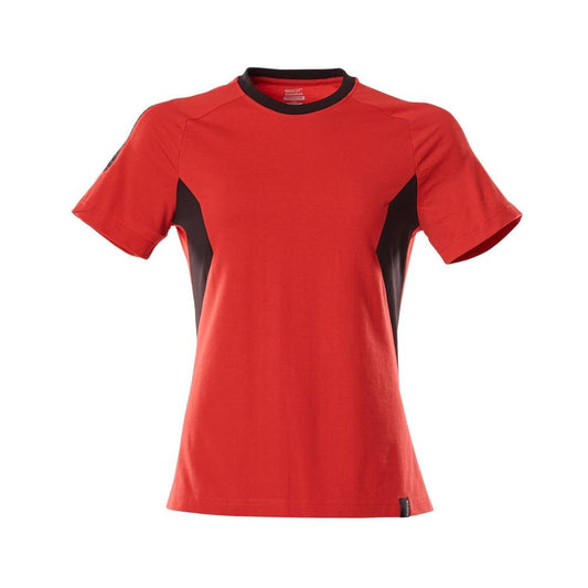 T-Shirt, Damen Damen T-shirt, verkehrsrot/schwarz