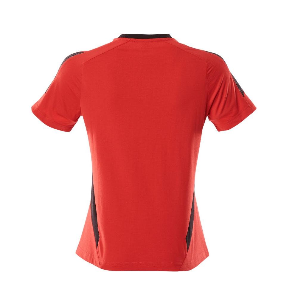 T-Shirt, Damen Damen T-shirt, verkehrsrot/schwarz
