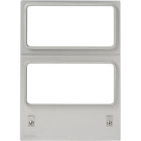 Die Kassette DF10 für Sandwich Tray 181x96x85 mm (2-nutzig) der Duni GmbH hat einen silbernen Rahmen mit zwei rechteckigen Öffnungen, zwei Schrauben an den unteren Ecken und die Nummer "186166" unten links auf weißem Grund.