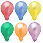 Six PAPSTAR balloons Ø 25 cm, colorfully assorted in metallic design (6 pieces), lie in two rows of three on a white background.