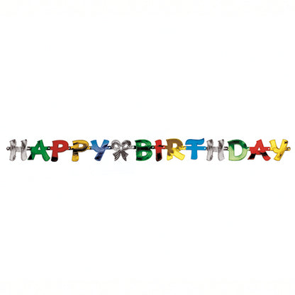The PAPSTAR greeting chain "Happy Birthday" (1.4 m) from PAPSTAR GmbH is a colorful banner with colorful letters - the ideal festive decoration for any birthday party. It is delivered in a single pack and looks particularly beautiful against a white background.