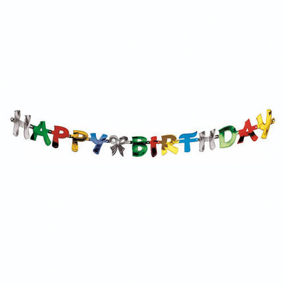 The PAPSTAR greeting chain "Happy Birthday" (1.4 m) from PAPSTAR GmbH is a festive, colorful birthday party decoration, here against a simple white background.