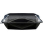 A Duni GmbH Octaview® L+ Black/Transparent APET 225x225x80 dispensing container with a clear lid is shown closed and empty against a white background. The package contains 100 pieces.