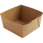 A simple Viking Block Box Brown Cardboard/PE 140x140x75 by Duni GmbH, with folded corners, shown empty on a white background. Package (300 pieces).