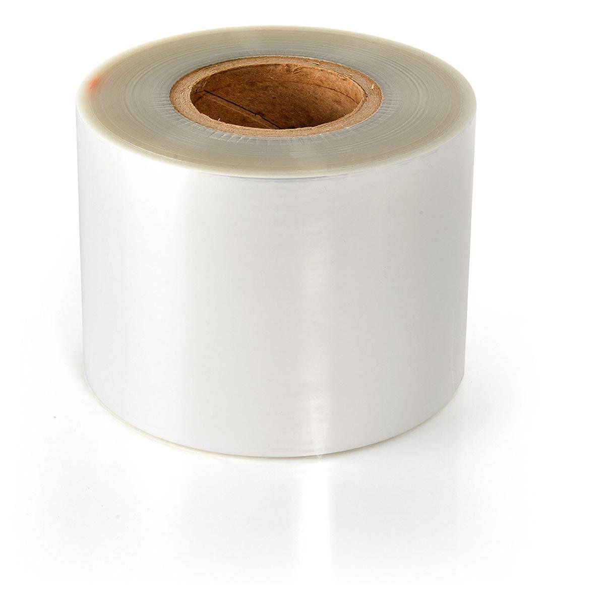 A large roll of Duni GmbH Universal Film no Antifog universal with a brown cardboard core stands upright on a white background. The versatile film appears smooth and glossy.