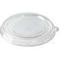 The rPET flat lid 800-1200 ml from Duni GmbH is a transparent, eco-friendly lid made from 100% recycled material with embossing, a small tab, and a recycling symbol in the center (213x213x20 mm, pack of 40 pieces).