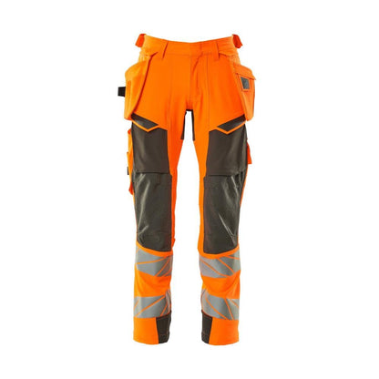 Hose mit Hängetaschen, ULTIMATE STRETCH Hose, hi-vis orange/dunkelanthrazit