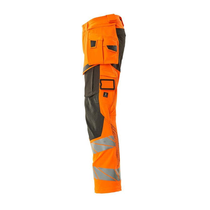 Hose mit Hängetaschen, ULTIMATE STRETCH Hose, hi-vis orange/dunkelanthrazit