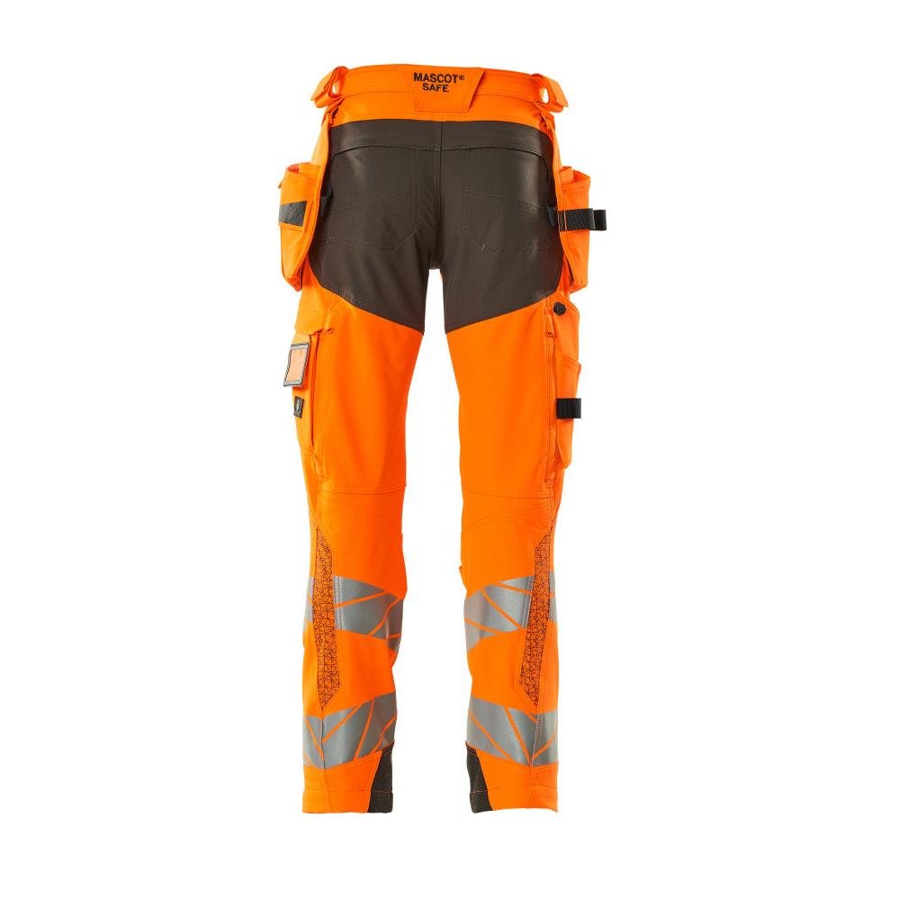 Hose mit Hängetaschen, ULTIMATE STRETCH Hose, hi-vis orange/dunkelanthrazit