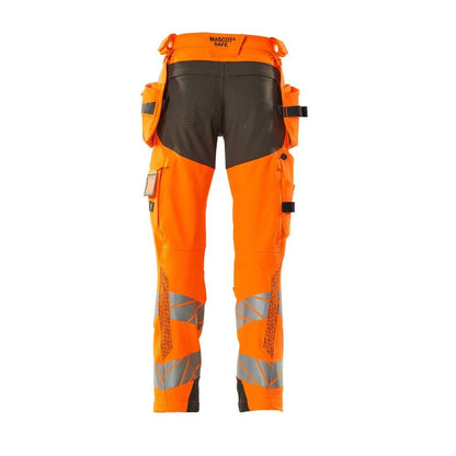 Hose mit Hängetaschen, ULTIMATE STRETCH Hose, hi-vis orange/dunkelanthrazit