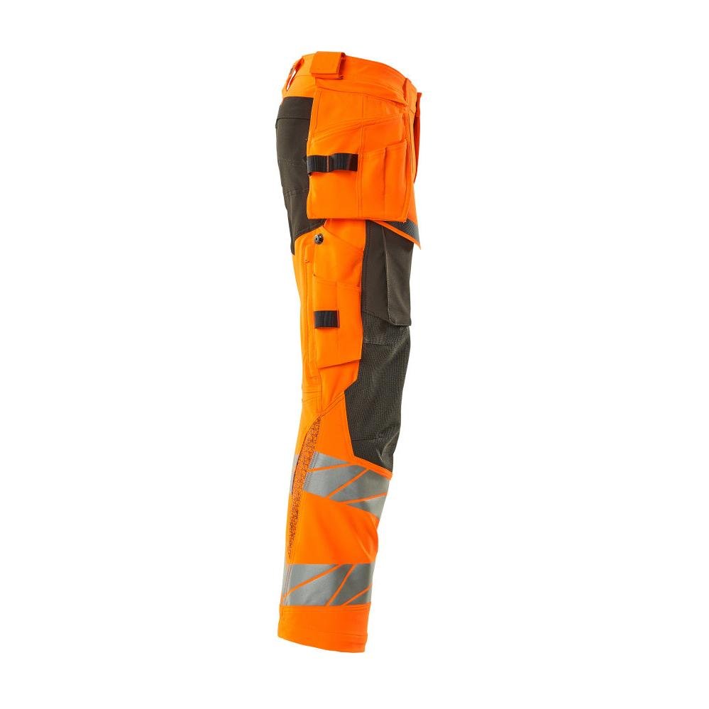 Hose mit Hängetaschen, ULTIMATE STRETCH Hose, hi-vis orange/dunkelanthrazit