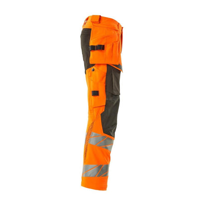 Hose mit Hängetaschen, ULTIMATE STRETCH Hose, hi-vis orange/dunkelanthrazit