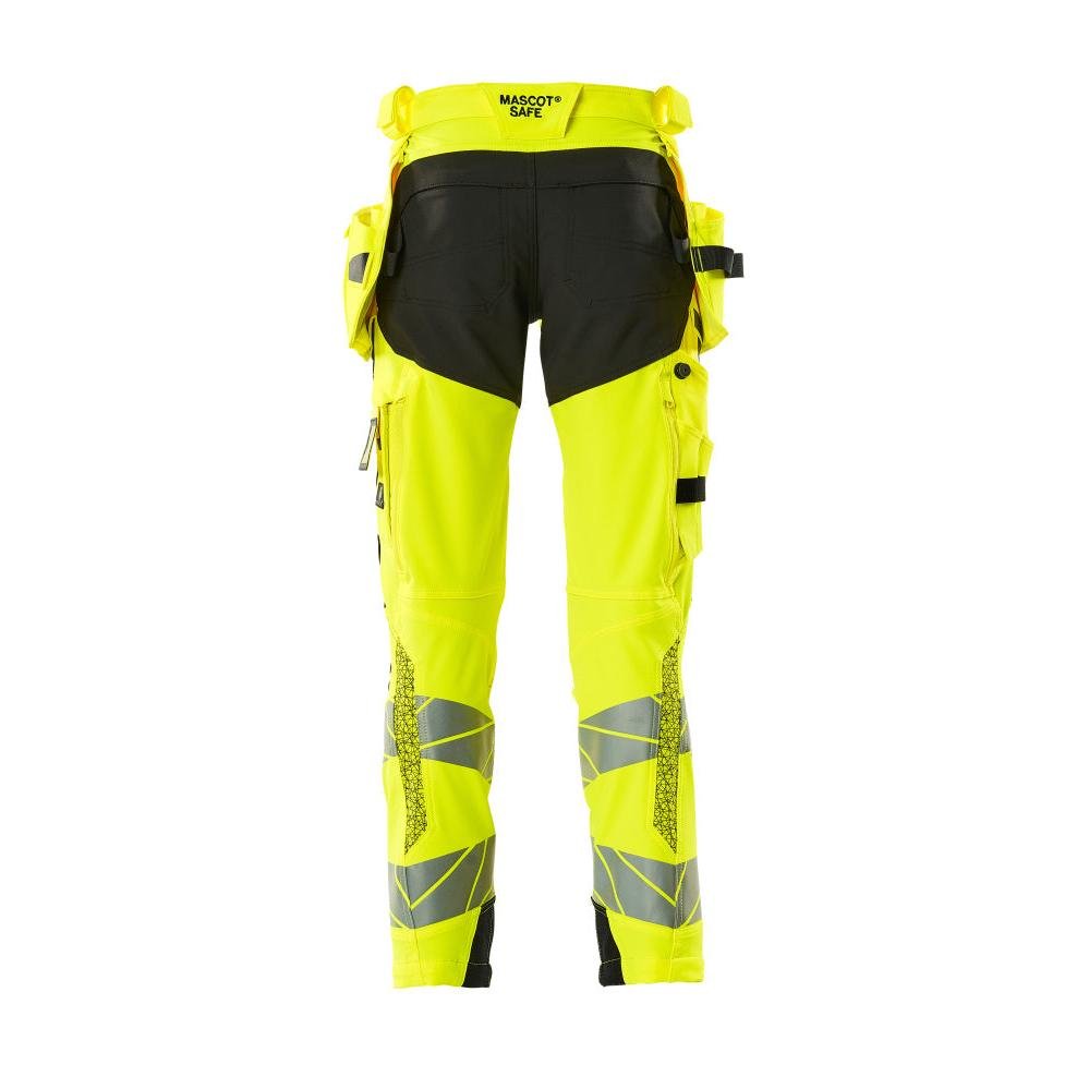 Hose mit Hängetaschen, ULTIMATE STRETCH Hose, hi-vis gelb/schwarz