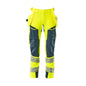 Hose mit Hängetaschen, ULTIMATE STRETCH Hose, hi-vis gelb/dunkelpetroleum
