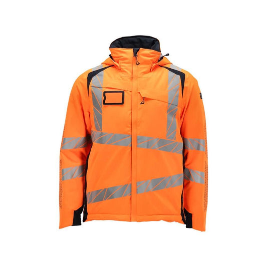 Winter jacket CLIMASCOT®, light weight winter jacket, hi-vis orange/black-blue