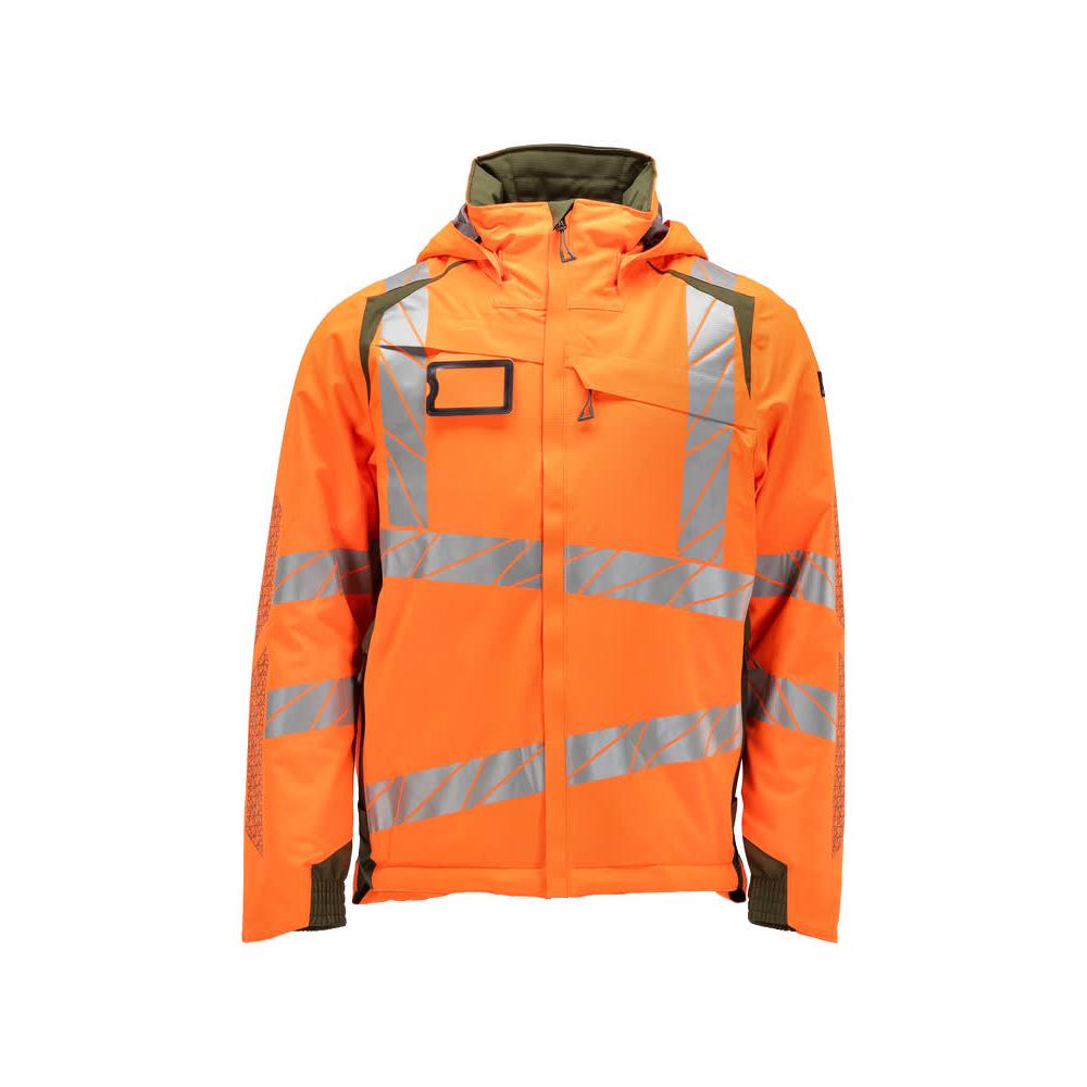 Winter jacket CLIMASCOT®, light weight winter jacket, hi-vis orange/moss green