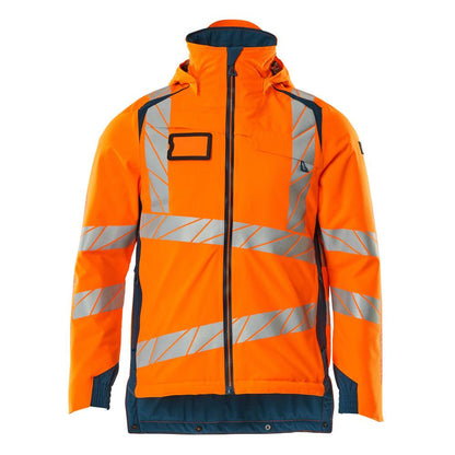 Winter jacket CLIMASCOT®, light weight winter jacket, hi-vis orange/dark petroleum