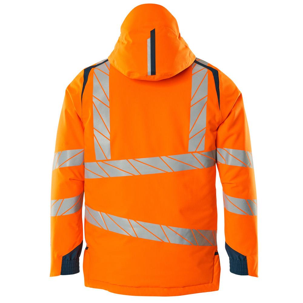 Winter jacket CLIMASCOT®, light weight winter jacket, hi-vis orange/dark petroleum