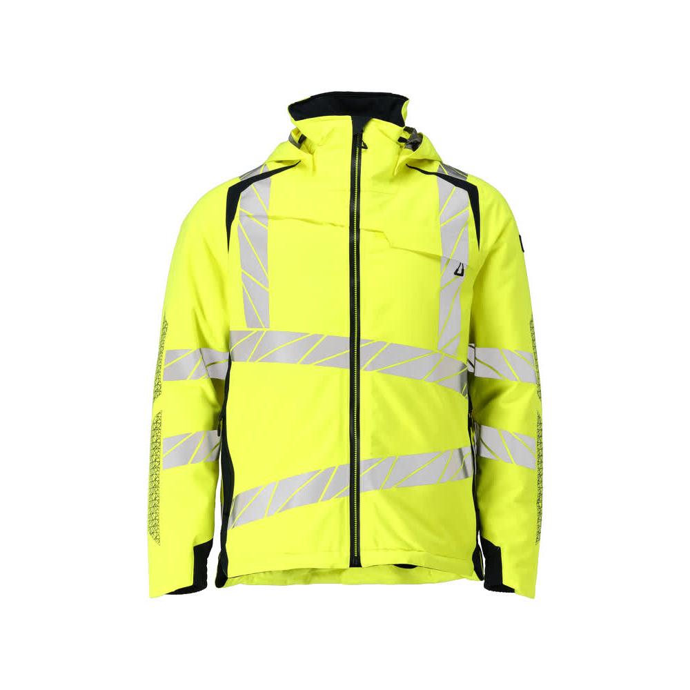 Winter jacket CLIMASCOT®, light weight winter jacket, hi-vis yellow/black-blue