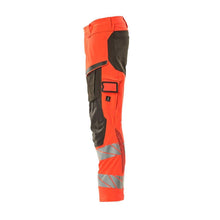 Hose mt Knietaschen, ULTIMATE STRETCH Hose, hi-vis rot/dunkelanthrazit
