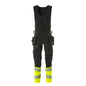 Combination trousers, hanging pockets, ULTIMATE STRETCH combination trousers, black/hi-vis yellow