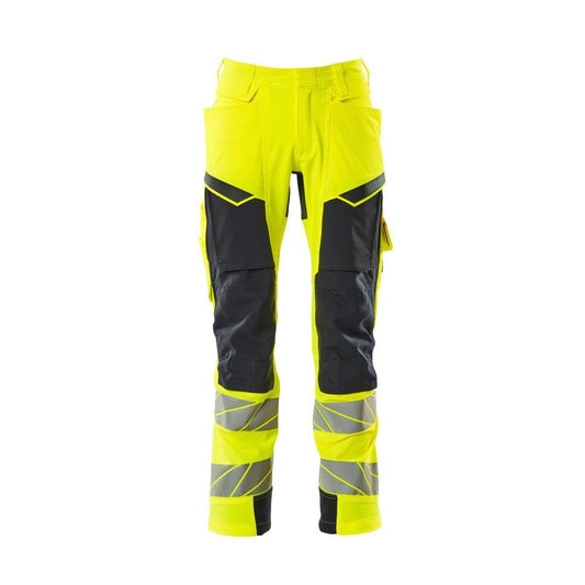 Hose mit Knietaschen, ULTIMATE STRETCH Hose, hi-vis gelb/schwarzblau