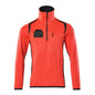 Fleece sweater with short zip microfleece jacket