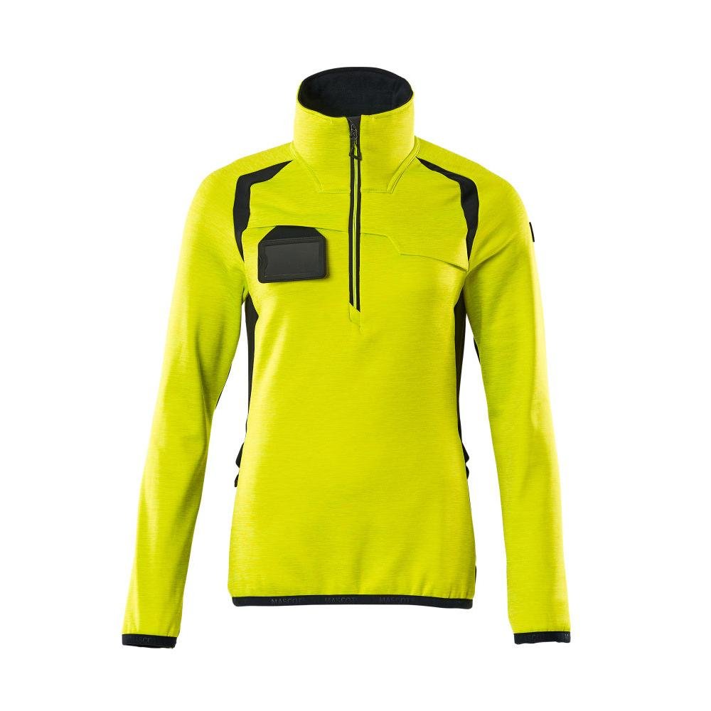 Fleecepullover mit kurzem Zipper, Damen Microfleecejacke