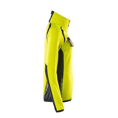 Fleecepullover mit kurzem Zipper, Damen Microfleecejacke