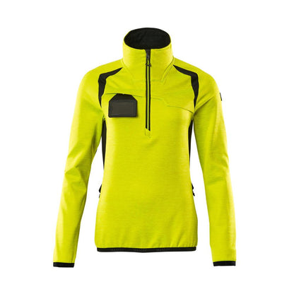 Fleecepullover mit kurzem Zipper, Damen Microfleecejacke