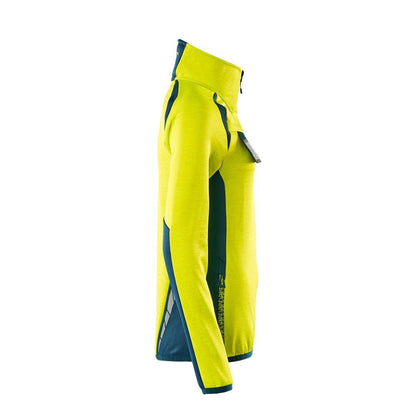Fleecepullover mit kurzem Zipper, Damen Microfleecejacke