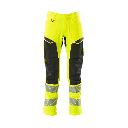 Hose mit Knietaschen, ULTIMATE STRETCH Hose, hi-vis gelb/schwarz