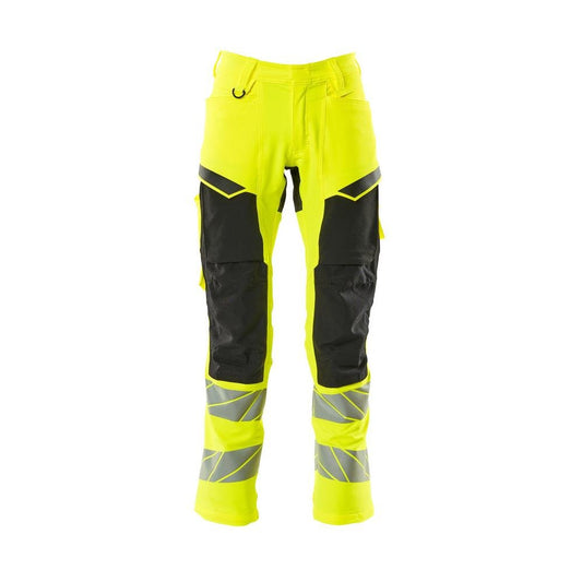Hose mit Knietaschen, ULTIMATE STRETCH Hose, hi-vis gelb/schwarz