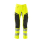 Hose mit Knietaschen, ULTIMATE STRETCH Hose, hi-vis gelb/schwarz