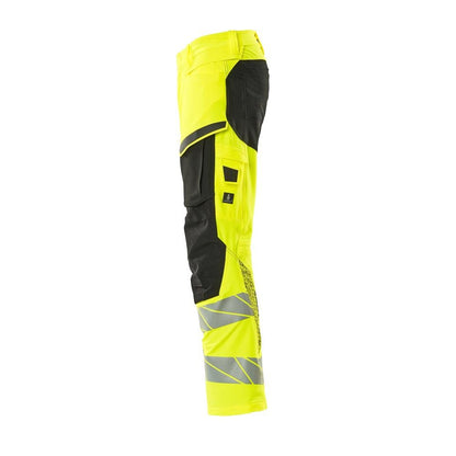 Hose mit Knietaschen, ULTIMATE STRETCH Hose, hi-vis gelb/schwarz