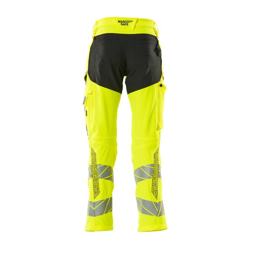 Hose mit Knietaschen, ULTIMATE STRETCH Hose, hi-vis gelb/schwarz