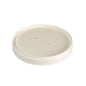 The SLIM Cardboard/PLA White Lid, 350/550/750/950 ml, from Duni GmbH (FSC-certified, 117x117x19 mm) is ideal as sustainable packaging or as an alternative to conventional lids—pack of 25.