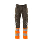 Hose mit Knietaschen, Stretch-Einsätze Hose, dunkelanthrazit/hi-vis orange