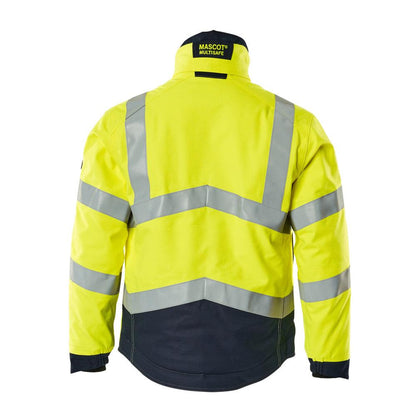 Winterjacke mit Steppfutter Pilotjacke Multisafe, hi-vis gelb/schwarzblau